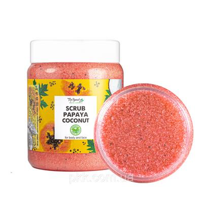 Скраб для обличчя та тіла Top Beauty Papaya Coconut з ароматом папаї та кокосовим маслом 250 мл TB-6346 фото