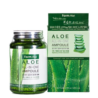 Сироватка ампульна для обличчя зволожуюча FarmStay Aloe All-In One Ampoule 250 мл FS 4155 фото