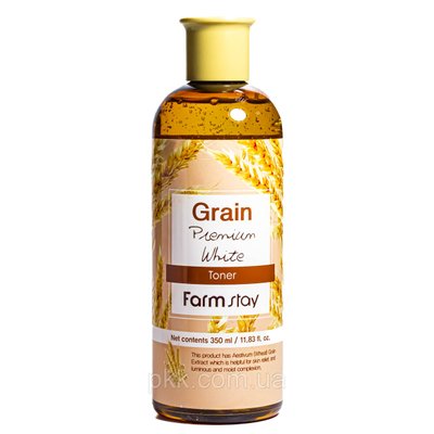 Тонер для обличчя з екстрактом пшениці FarmStay Grain premium white зволожуючий 350 мл FS 5152 фото