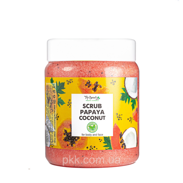 Скраб для обличчя та тіла Top Beauty Papaya Coconut з ароматом папаї та кокосовим маслом 250 мл TB-6346 фото