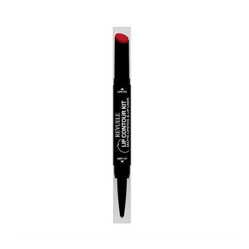 Помада матовая с карандашом для губ 2 в 1 Revuelle Lip Contour Kit тон 01 Красный, 1,8 + 0,2 г 5060565109193 фото