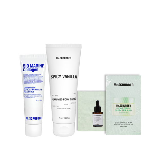 Набор косметики по уходу за лицом и телом Mr. Scrubber Beauty Bestsellers, 4 продукта Mr10891 фото