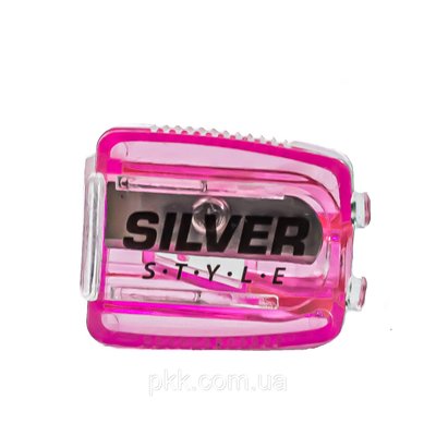 Стругачка для косметичних олівців Silver Style одинарна рожева (1 шт) ST-11 ST-11 фото