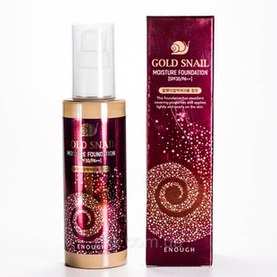 Тональна основа Enough Gold Snail SPF 30 зволожуюча з муцином равлика 100 мл № 13 Пісочно-бежевий EN 4809 фото