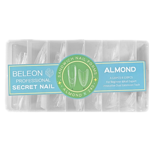 Тіпси сендвіч для нарощування нігтів гелеві Beleon Professional Almond 240 шт. M-71-GL-8 фото