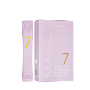 Гель для душу з ароматом жасмину та мускусу Masil 7 Ceramide Perfume Shower Gel White Musk, пробник 8 мл Masil 9710 фото