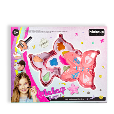 Детский набор косметики Makeup Fashion Playset — палетка и лак для ногтей, Розовая бабочка MF2958 фото