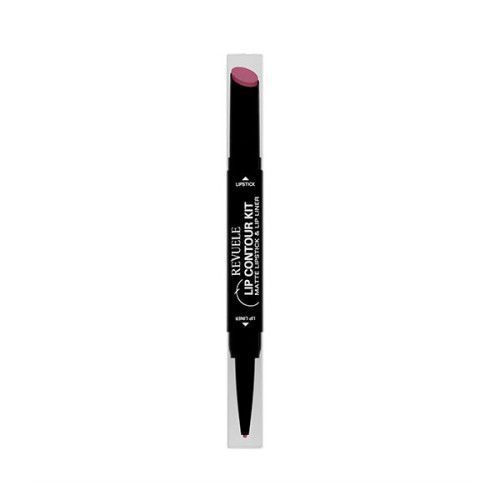 Помада матовая с карандашом для губ 2 в 1 Revuelle Lip Contour Kit тон 03 Сливовая, 1,8 + 0,2 г 5060565109216 фото
