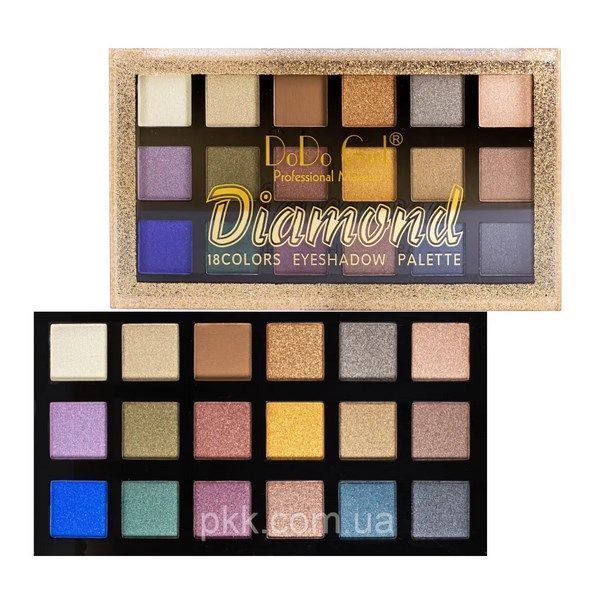 Палетка теней для век DoDo Girl Eyeshadow Unique Colors перламутровые 18 оттенков D3159, В Бежевый Графитовый Песочный D3159 фото