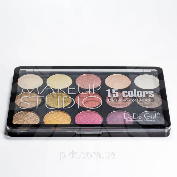 Тіні для повік перламутрові DoDo Girl Eye Shadow Make Up Studio 15 відтінків D3052 № В D3052 фото