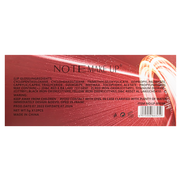 Набір матових блисків для губ Note Make Up 12 штук LP-89598 фото