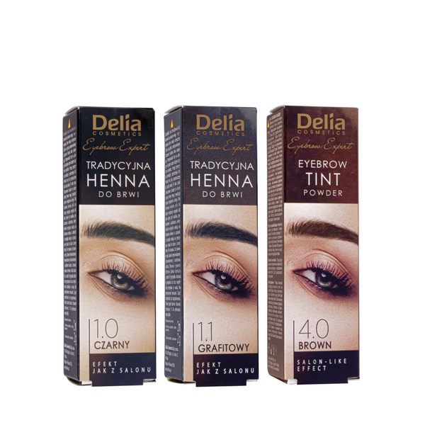 Фарба для брів на основі хни Delia Cosmetics Henna, Чорна 2364 DC фото