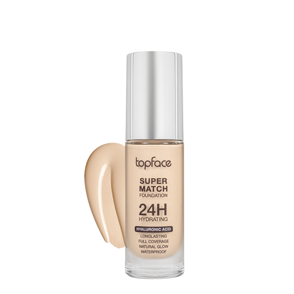 Тональний крем topface Super Match 24H Foundation водостойкий PT475 , 001 Ivory Nude/Слоновая кость PT475 фото