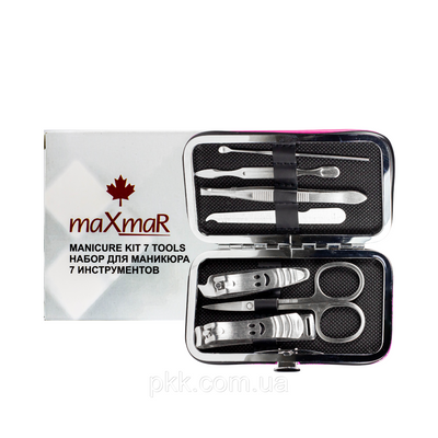 Набір для манікюру і педикюру maXmaR з 7 інструментів у футлярі зі шкірзамінника МЅ-09 МS-09 фото