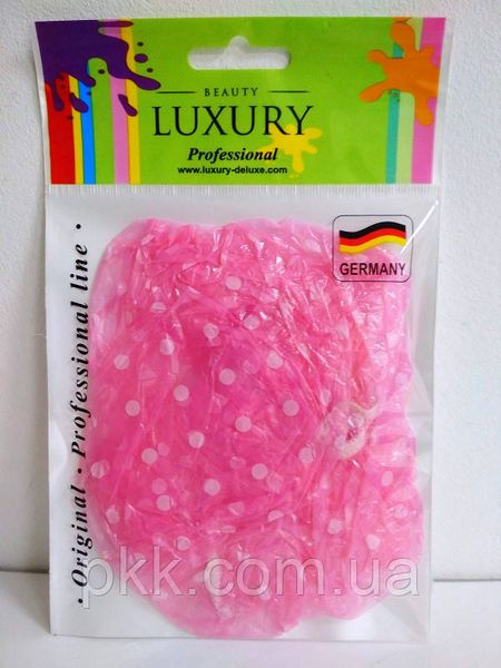 Шапочка для душу кольорова в горошок Beauty Luxury CS-03 Рожева