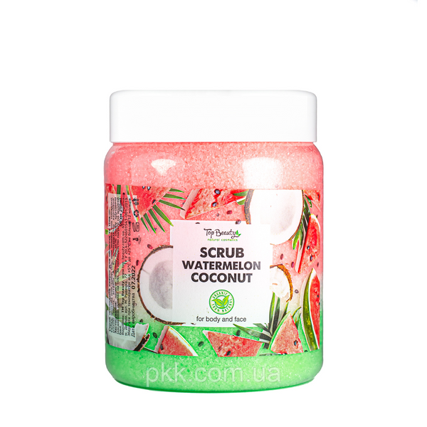 Скраб для обличчя та тіла Top Beauty Watermelon Coconut з ароматом кавуна та кокосовим маслом 250 мл TB-6340 фото