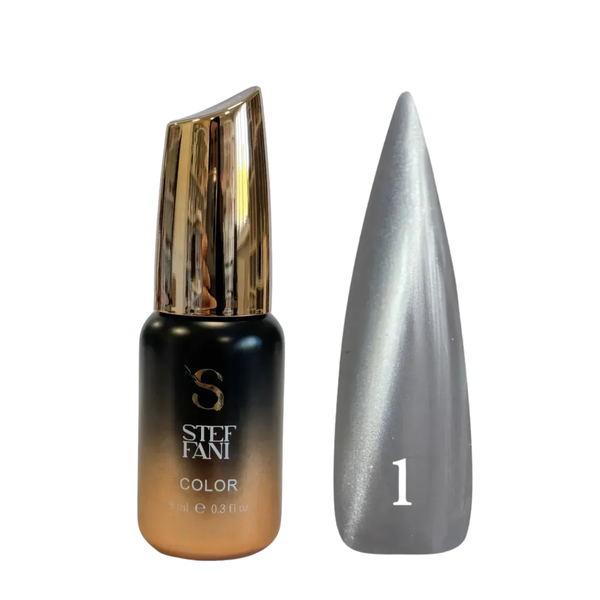 Гель-лак для нігтів Steffani Cat Eye MYSTIC, 9 мл, 01 Сріблястий SCEM09 фото