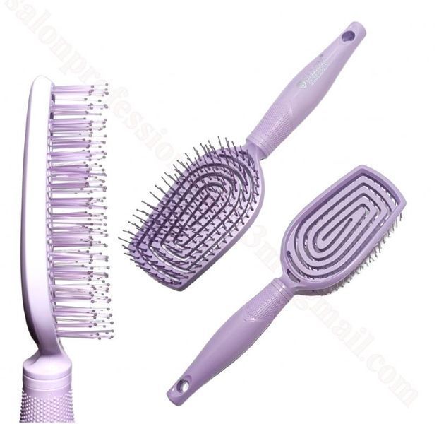 Щетка для волос массажная продувная Salon Professional с нейлоновой щетиной 98291, Pink Розовая 98291 SL фото