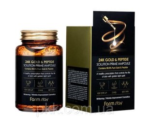 Cиворотка ампульна для обличчя FarmStay 24K Gold & Peptide антивікова 250 мл FS 4451 фото