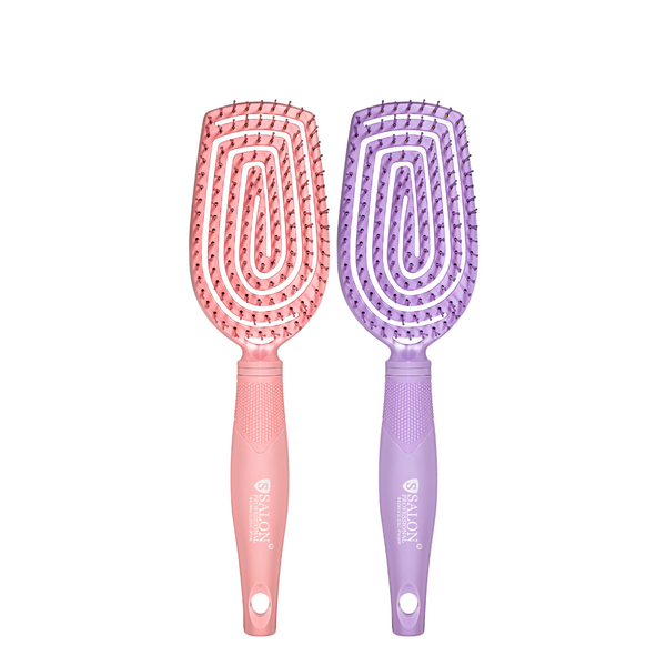 Щетка для волос массажная продувная Salon Professional с нейлоновой щетиной 98291, Pink Розовая 98291 SL фото