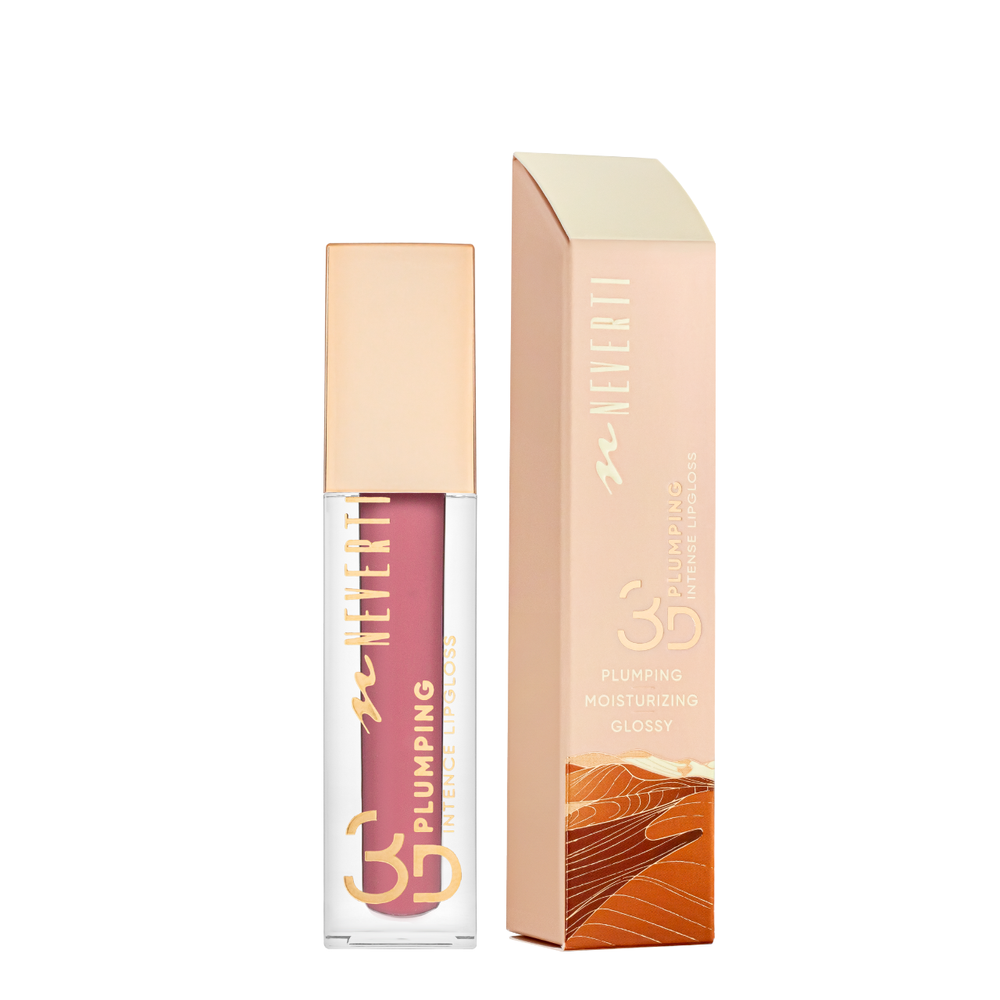 Блиск для губ Neverti 3D Plumping Intense Lipgloss рідкий зволожуючий 004 Kissable Lips/Біжево-рожевий (NP800) NP800 фото