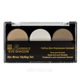 Палітра для корекції брів з воском ROMANCE Cosmetics Eye Brow Styling Set YEB-83, №01 RC YEB-83 фото