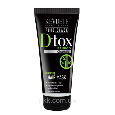 Маска для волосся Revuele Pure Black Detox Restring Hair Mask 200 мл 5060565100794 фото