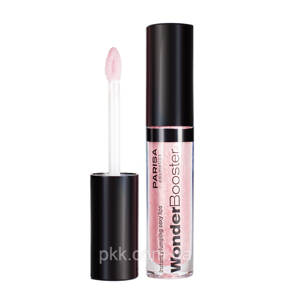 Блиск для об'єму губ з шимером Parisa Cosmetics Wonder booster PLG-01 № 02 Світло-розовий PLG-01 фото