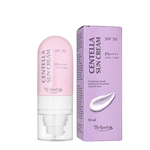 Сонцезахисний крем для обличчя Top Beauty SPF50 PA++++ з центелою 50 мл TB-11279 фото