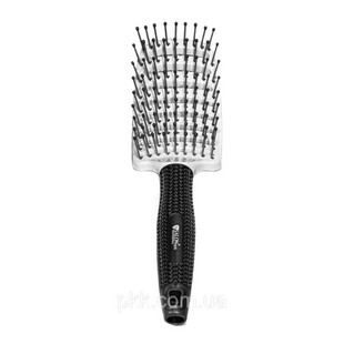 Щітка для волосся масажна продувная вигнута Salon Professional 0076 0076 SL фото
