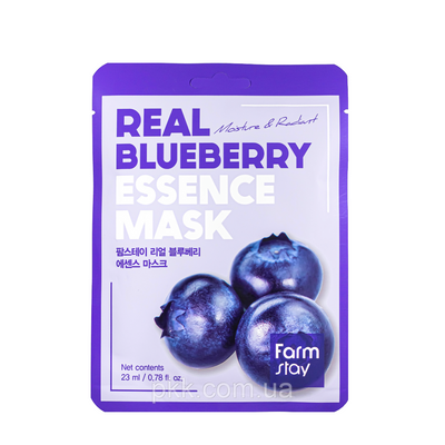 Маска для шкіри обличчя FarmStay Real Blueberry тканина, що відновлює, 23 мл FS 7921 фото