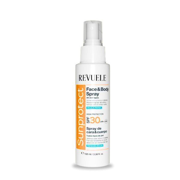 Сонцезахисний спрей для обличчя і тіла Revuele Sunprotect SPF30, 100 мл 5060565109933 фото